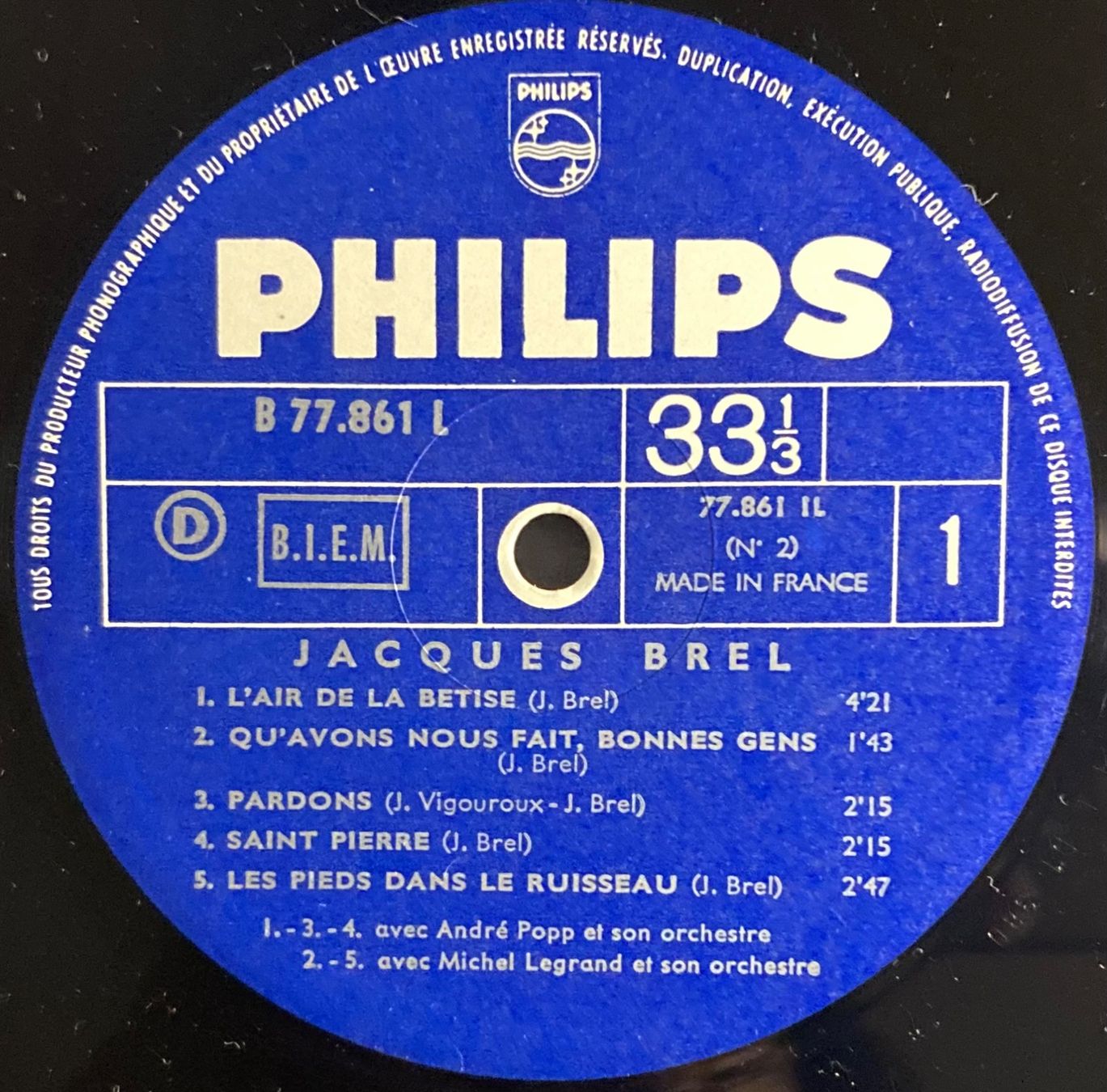 Schallplatten: JACQUES BREL - N°2 – Gebraucht aus Poliez-Pittet von Newtown-Records 2