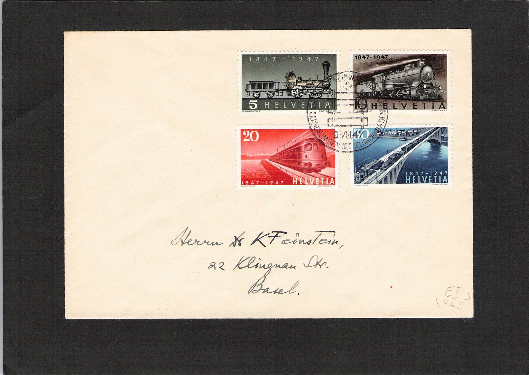 Alle Briefmarken: FDC , SBK Nr. 277 - 280 , 9.Aug. 1947 – Gebraucht aus Reichenburg von Pipo-67