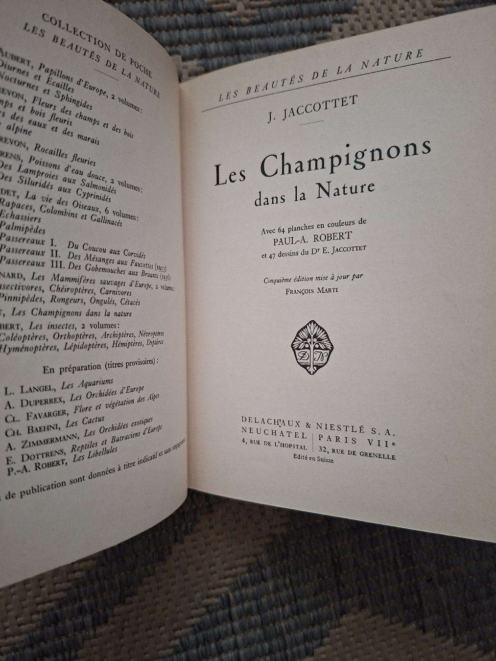 Libri: Livre Les Champignons dans la Nature J. Jaccotet  – Usato da Lausanne venduto da bagadou 1