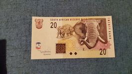 Seltene SA Rand Note – 20 Rand Schein mit Elefant Motiv