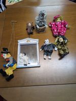 Sammlung von 6 Clownfiguren/Puppen, Vintage, Top Zustand