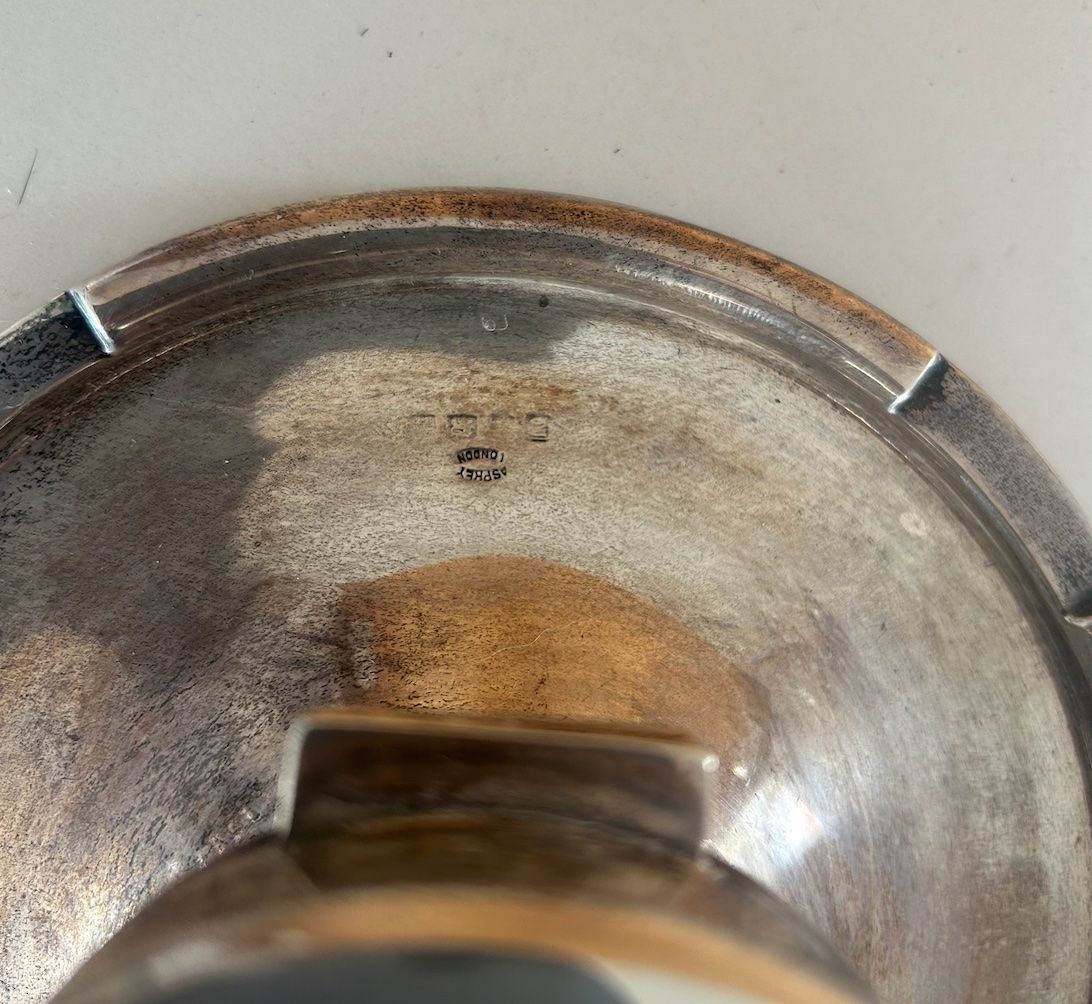 Sveglie: Asprey marked Capstan inkwell. Edwardian Silver – Usato da Zollikon venduto da kmg1 1