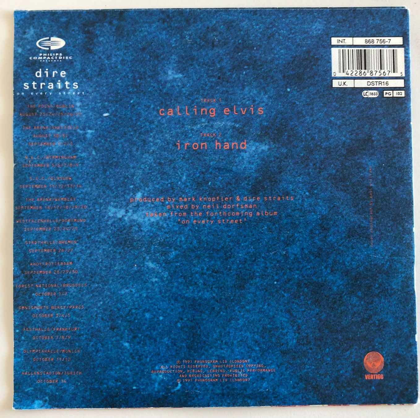 Schallplatten: DIRE STRAITS - CALLING ELVIS – Gebraucht aus Poliez-Pittet von Newtown-Records 1