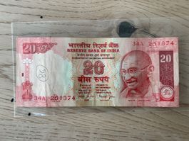 Banknote Indien 20 Rupien - Sammlerstück