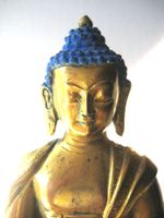 Tibet - old BUDDHA SHAKYAMUNI gilt (gold) bronze statue 15cm