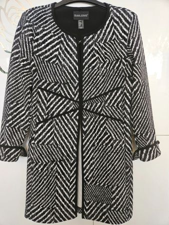 Longblazer Jacke Grösse 36/38 Frank Lymann Schwarz Weiss