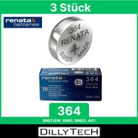 Renata 364 Box, SR621SW Knopfzellenbatterie - 3 Stk.