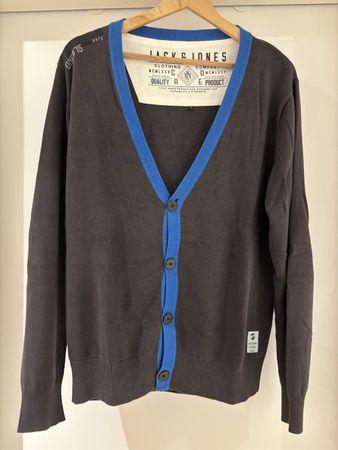 Jack & Jones Cardigan, Size L, Blue Trim, Great Condition
