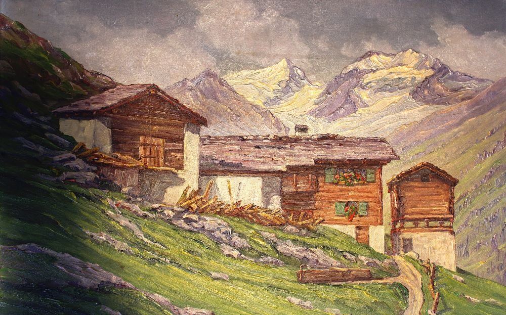 Gemälde: A. Weber. Gemälde. Oel auf Leinwand. Signiert. – Gebraucht aus Trun von artantic 2