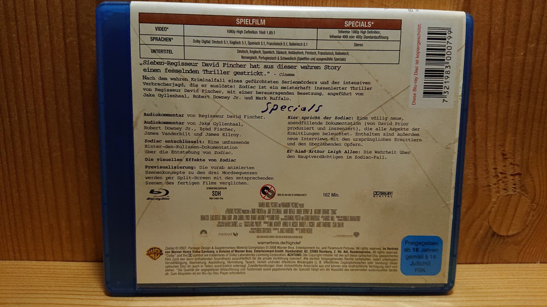 Tutti i DVDs: ZODIAC Blu-Ray Director's Cut – Usato da Wilderswil venduto da Exebub 2