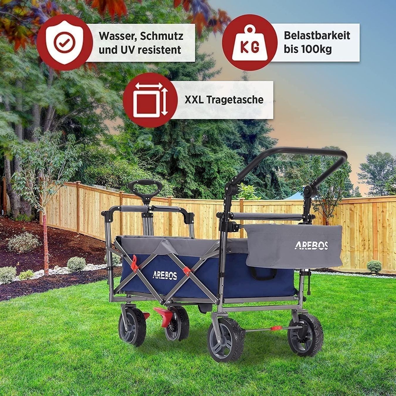 Giocattoli: Bollerwagen faltbar mit Dach blau – Nuovo e nell'imballaggio originale da Bottighofen venduto da zaap 3