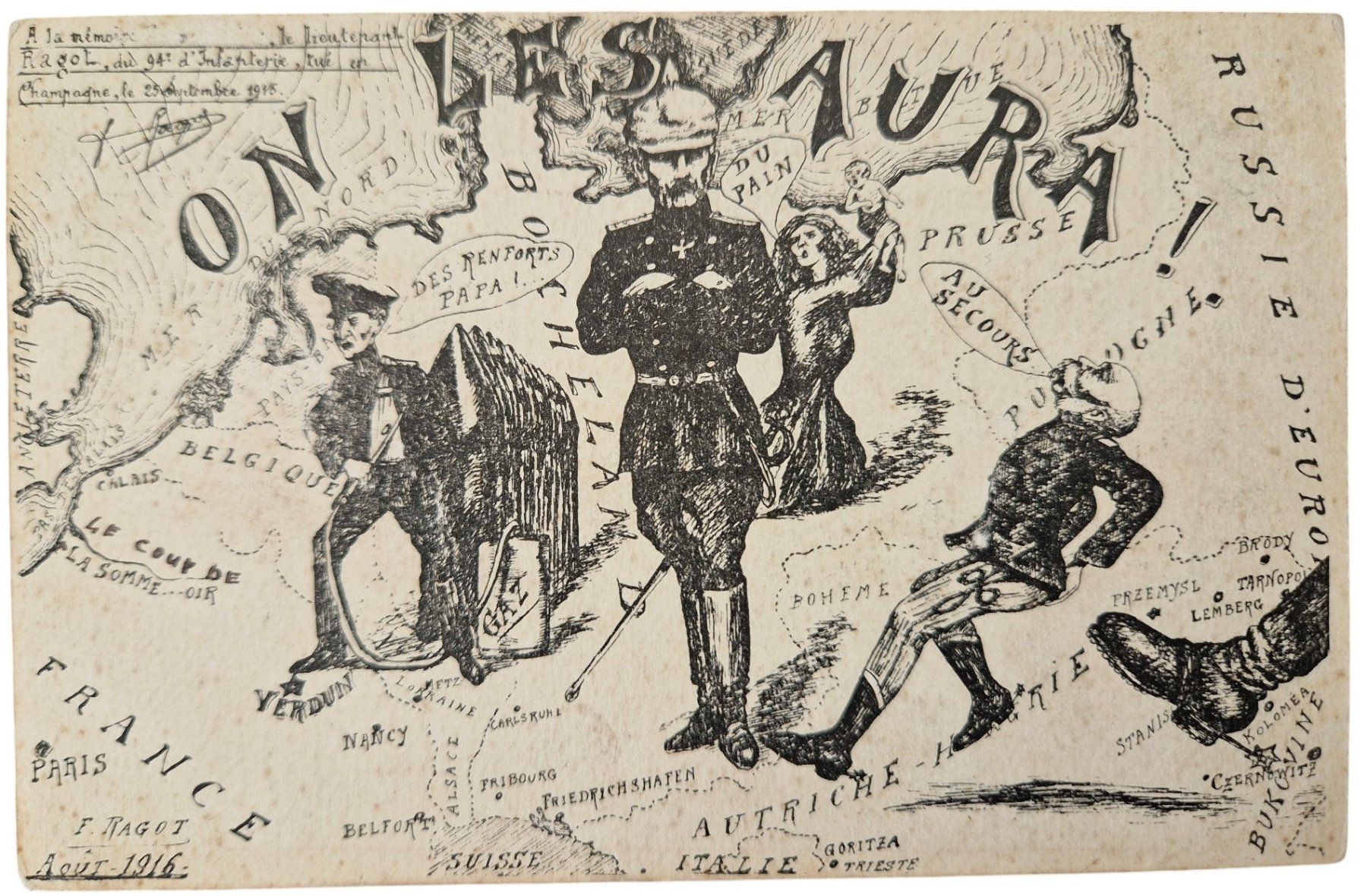 Ansichtskarten: Ansichtskarte 1. Weltkrieg politische Satire – Gebraucht aus Mörschwil von aik_x8mc