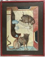 Ludmilla Balfour (1952) surrealistisches Aquarell 1975