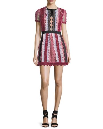 Self-Portrait Bellis Lace Cocktail Mini Kleid