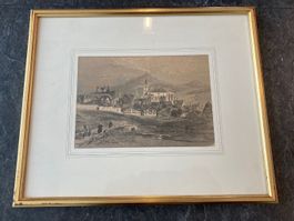 Lithographie Dorf Appenzell