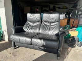Fjords 2 Sitzer Sofa Schwarz, Echtleder, (Nordische Marke)