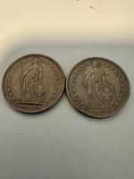 2x Swiss 2 Francs Coins 1968 Condition Used