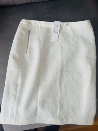 Calvin Klein White viscose skirt, L, New with Tags - Summer
