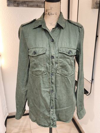 Hemd Zara Woman Military Look olivgrün Grösse M