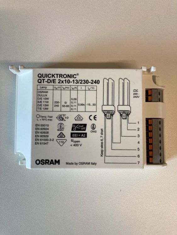 OSRAM EVG – QUICKTRONIC DALI DIM T8, Für Leuchtstofflampen, Dimmbar, 1x58W