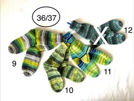 handgestrickte Wollsocken, 36/37, grün