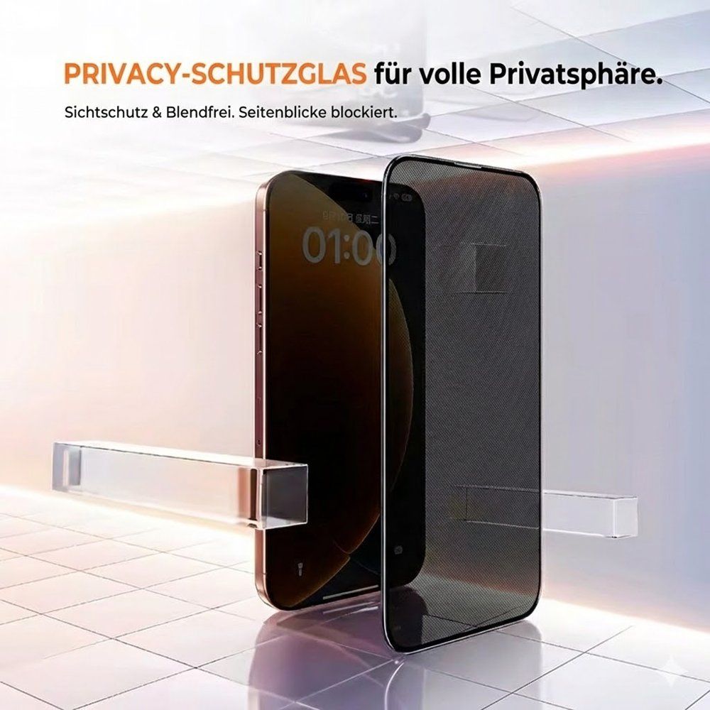 Apple Cover & Protezioni schermo: Privacy Panzerglas iPhone 17 Pro Max mit Installationsrahmen – Nuovo e nell'imballaggio originale da Chiasso venduto da online.shop 1