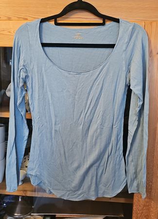 T-shirt Majestic manches longues bleu ciel, taille 2