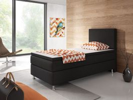 Boxspringbett 90x200 Schwarz Einzelbett Hotelbett Bett