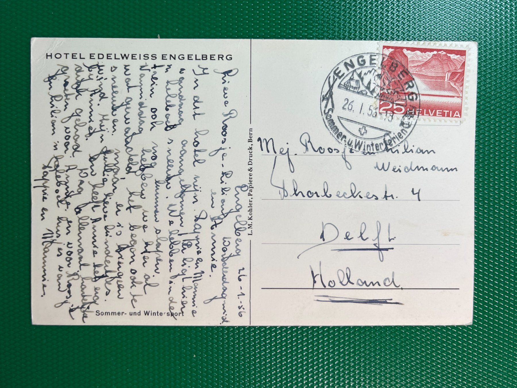 Cartoline postali: Hotel Edelweiss, Engelberg – Usato da Steg VS venduto da _vinci_ 1