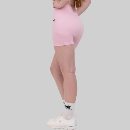 Sport Shorts Damen Seamless Radlerhose Gym Pilates Rosa XXL