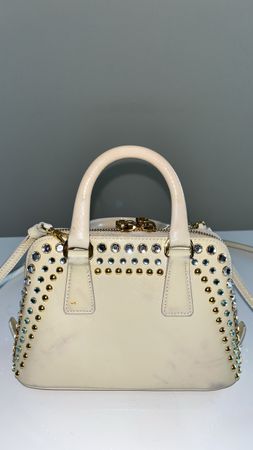 Prada Patent Crystal Mini Promenade Handbag