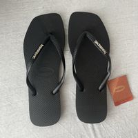 Havaianas Flip-Flops Black Size 39-40 New Condition