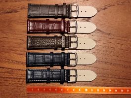 5 x 22mm Bracelet de montre en cuir