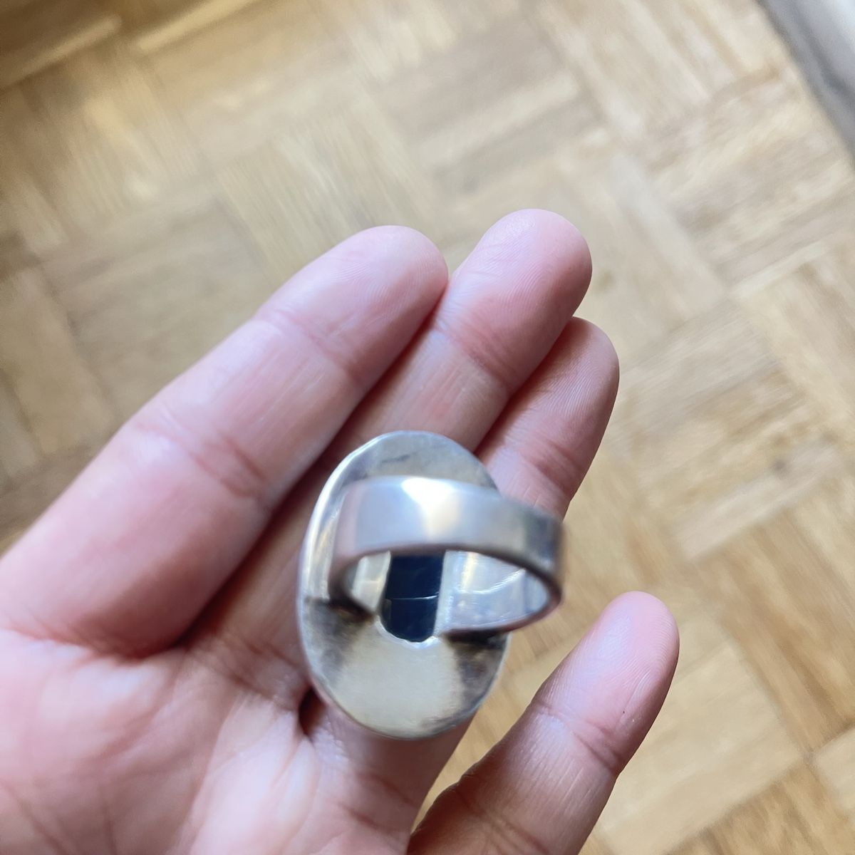 Anelli: 925er Silberring mit ovalem schwarzen Stein – Usato da Bern venduto da dek_7bjd 5