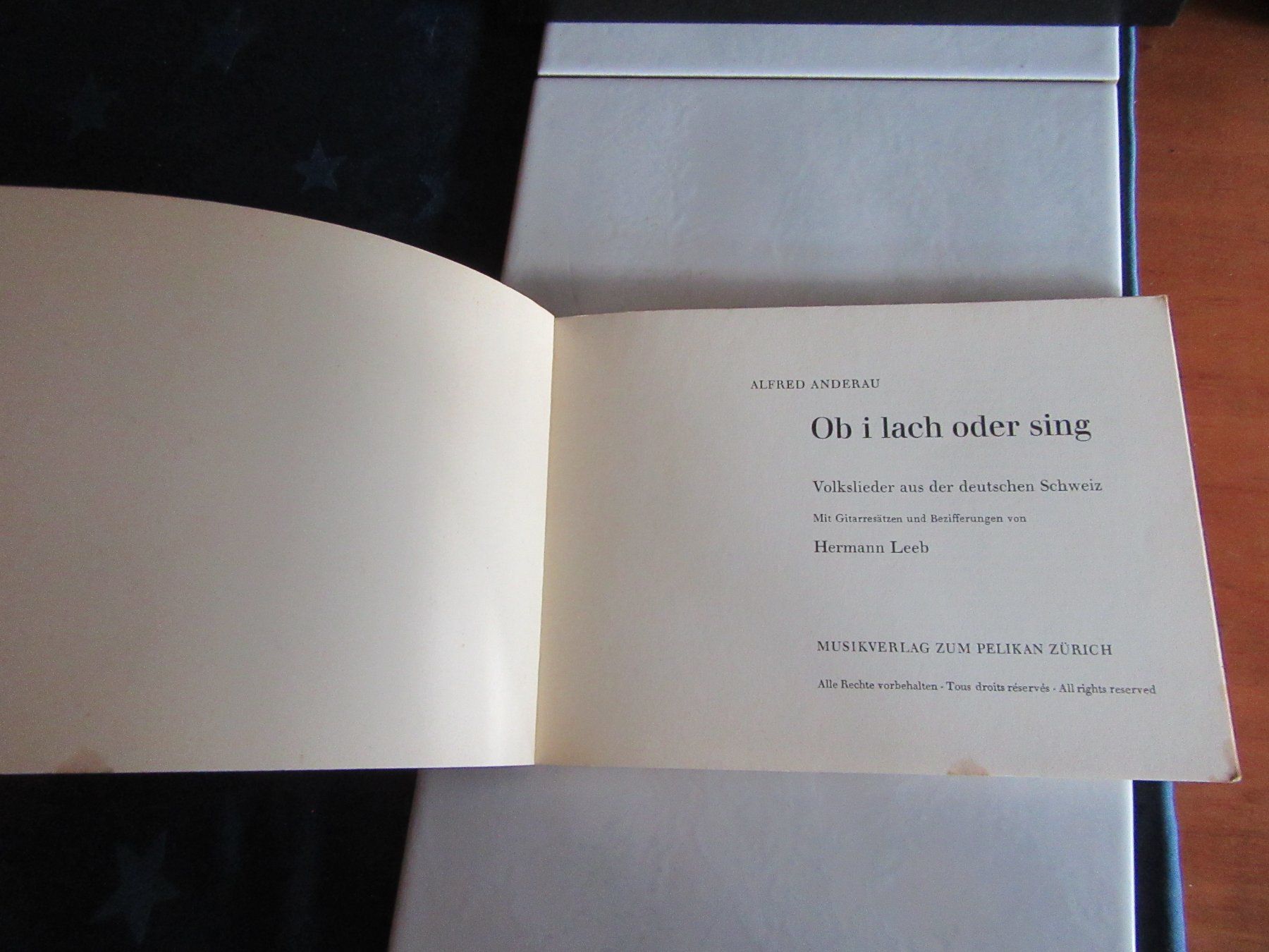Libri: Ob i lach oder sing von Alfred Anderau, Volkslieder – Usato da Wattwil venduto da wampi 2