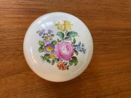 Augarten Wien Porzellan Deckeldose – Handbemalt, Blumenbouqu