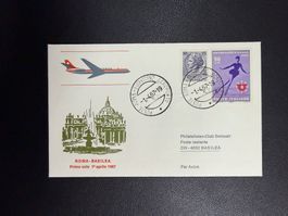Swissair Erstflugbrief Rom - Basel 1967