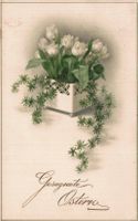 Vintage Osterkarte, "Gesegnete Ostern", gelaufen 1917