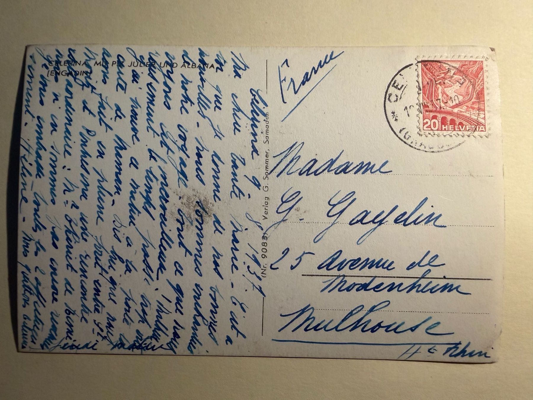 Cartoline postali: CELERINA  - Ansichtskarte – Usato da Tegerfelden venduto da siebenmacky 1
