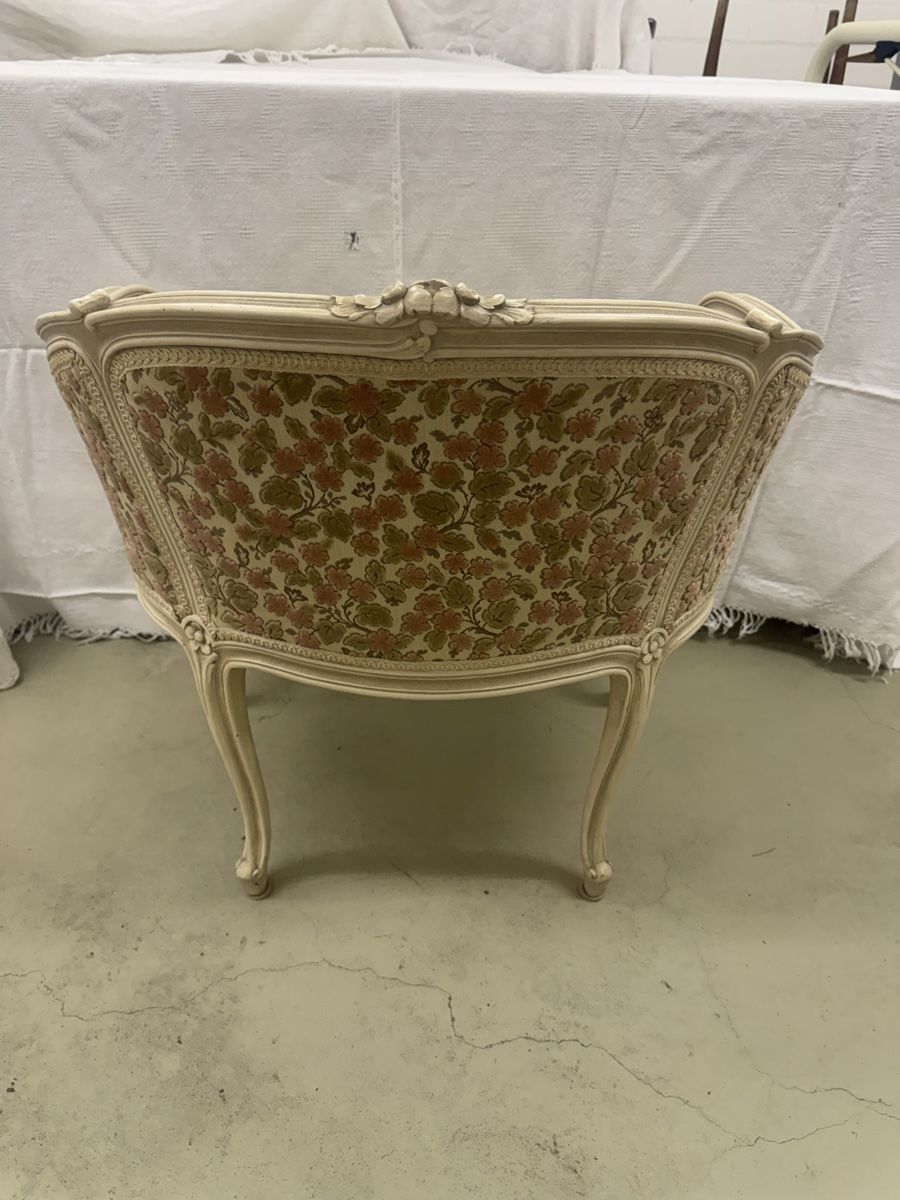 Poltrone: Sofa Louis XV Stil gepolstert cremefarben mit Blumenmuster – Usato da Schlieren venduto da nan_7src 2