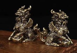 Bronze paire chiens foo