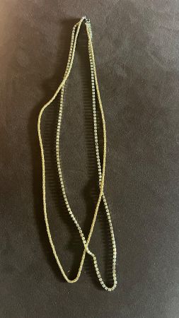 Doppelreihige Halskette Goldfarben mit Steinen