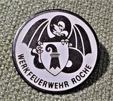 P200 - Pin Basilisk mit Basler Wappen Werkfeuerwehr Roche