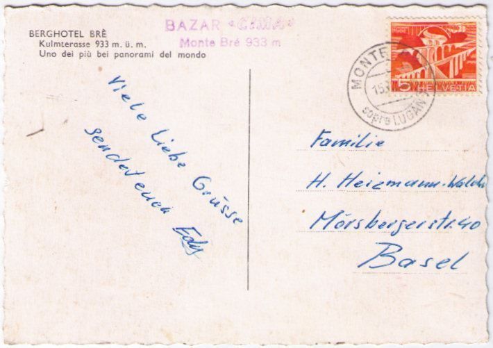 Cartoline postali: Monte Bré - Lugano – Usato da Binningen venduto da Mountainrider 1