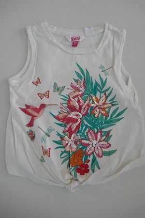 Neuwertig: Schönes Träger-T-Shirt mit Kolibri, Gr. 104