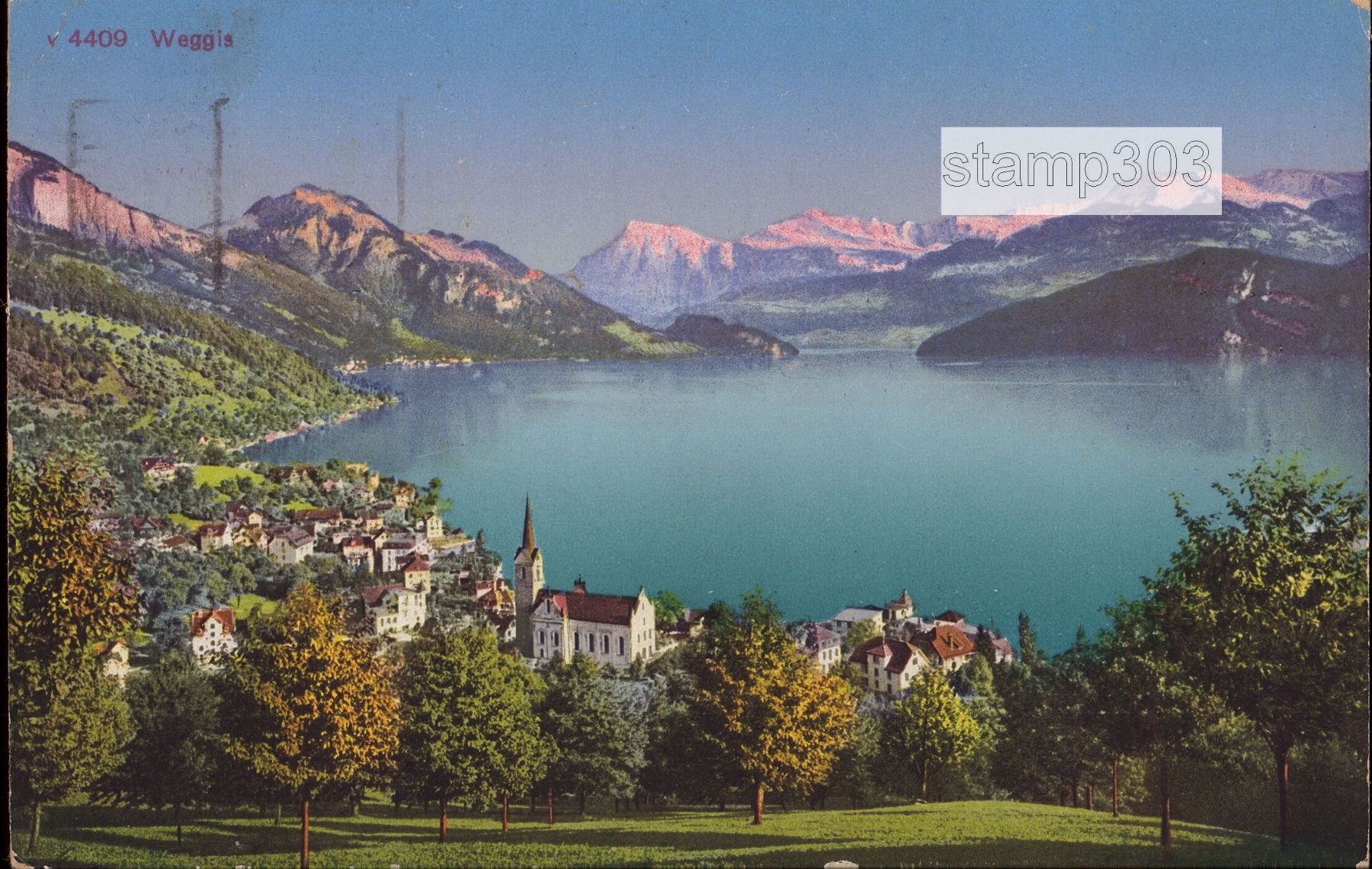 Cartoline postali: 1924 AK Weggis – Usato da Eggersriet venduto da stamp303