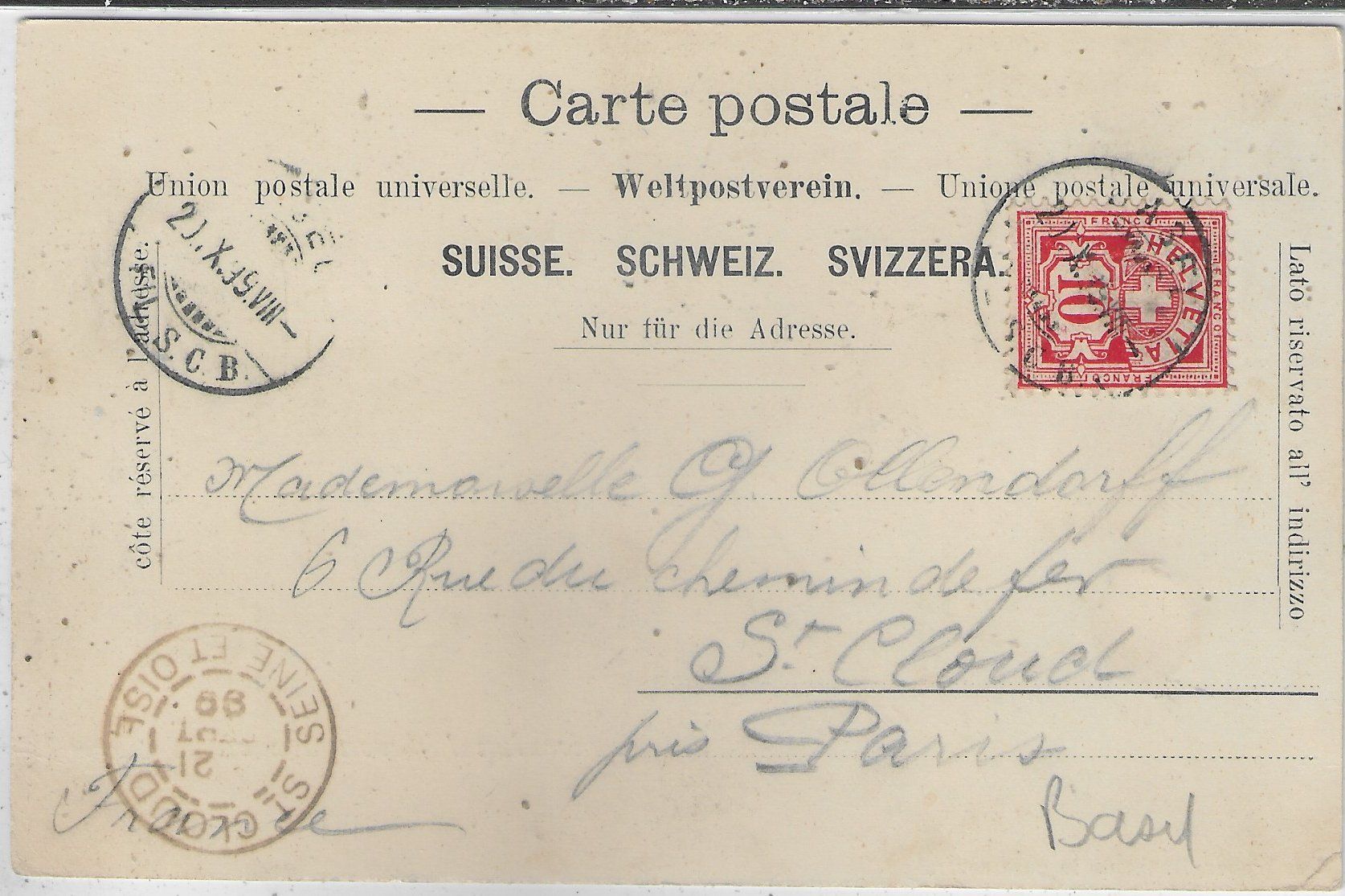 Cartoline postali: Basel - Alte Mittlere Rheinbrücke 1899 – Usato da Ettingen venduto da Kartenplanet 1