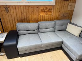 Schlafsofa in schwarz-grau