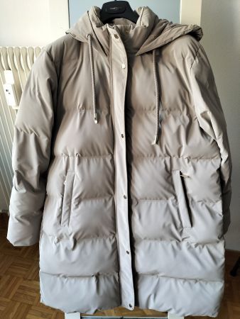 Doudoune à capuche beige Zara, taille XL