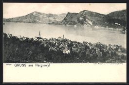Hergiswyl, Blick auf Ortschaft und See